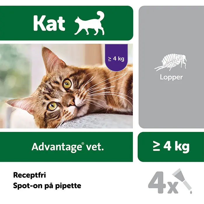 ADVANTAGE VET Loppemiddel kat under 4 kg - 4x0,4 ml - Image 4
