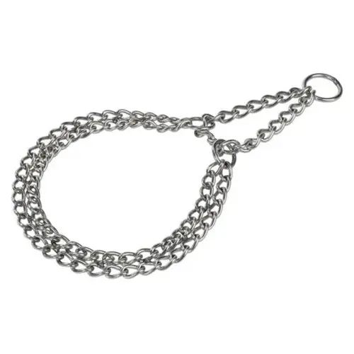 Dobbelt rustfri stål halsbånd S-M, 45 cm < 25 kg