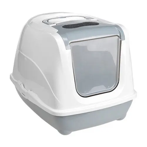 Kattetoilet Flip Cat 57 x 41 x 44 cm grå & hvid