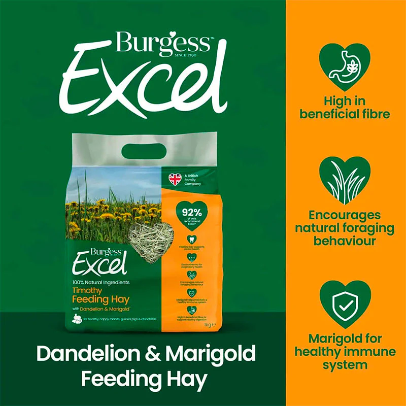 Excel foder hø m/mælkebøtte & morgenfrue 1 kg - Image 4