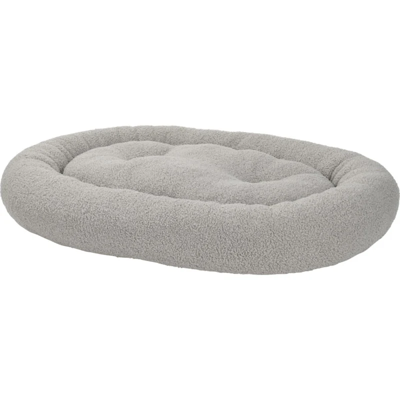 Hundeseng Teddy oval 80x55 cm grå