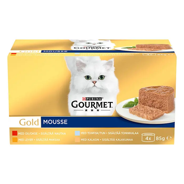 Adult, menuboks dåse 4 varianter mousse 4x85 g