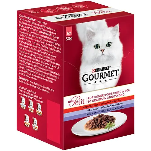 Adult, menuboks pouch kød 3 varianter 6x50 g