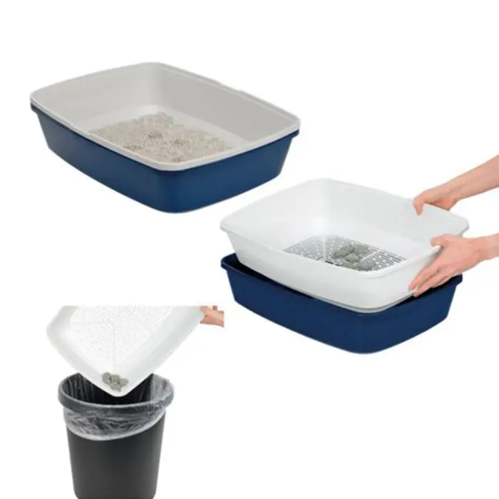Kattetoilet Clean Cat m/si M mørkeblå