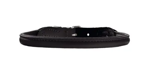Læder rund halsbånd Elg 33-37 cm 8 mm bred sort - Image 2