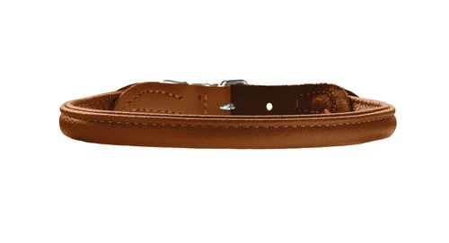 Læder rund halsbånd Elg 41-46cm, 10mm bred Cognac - Image 3