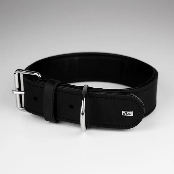Læderhalsbånd Okse XL 75 cm sort - Image 2
