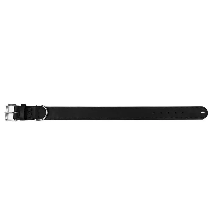 Læderhalsbånd Okse XL 75 cm sort - Image 3