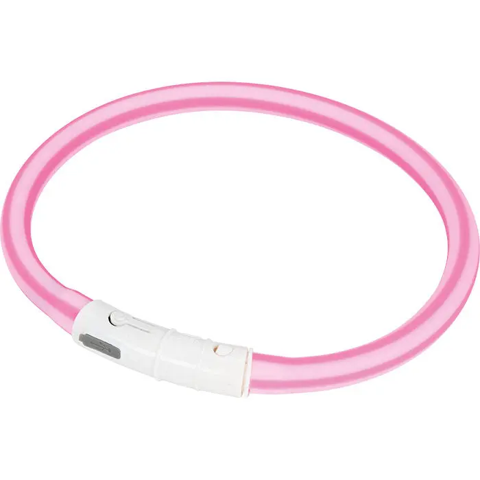 Lyshalsbånd Blinking Silikone 45 cm pink stribet