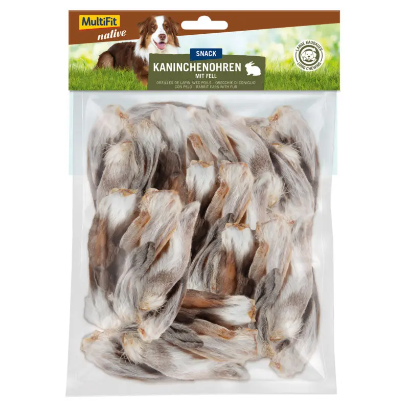 Native kaninøre med pels 100g