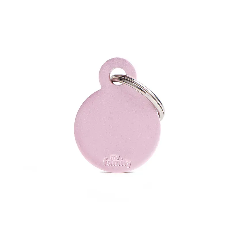 Navnetegn cirkel small 2,85x2,15 cm pink