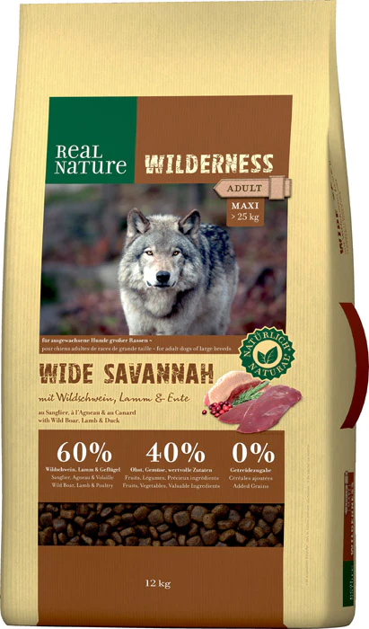 Adult Wilderness Wide Savannah Maxi vildsvin & lam 12 kg