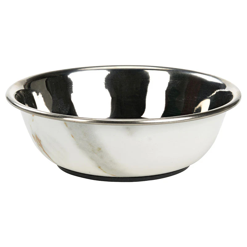 Rustfri skål marmor