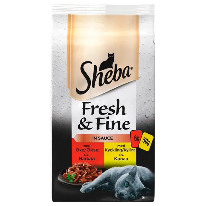 Sheba Fresh & Fine Okse og kylling 6x50g - Image 2