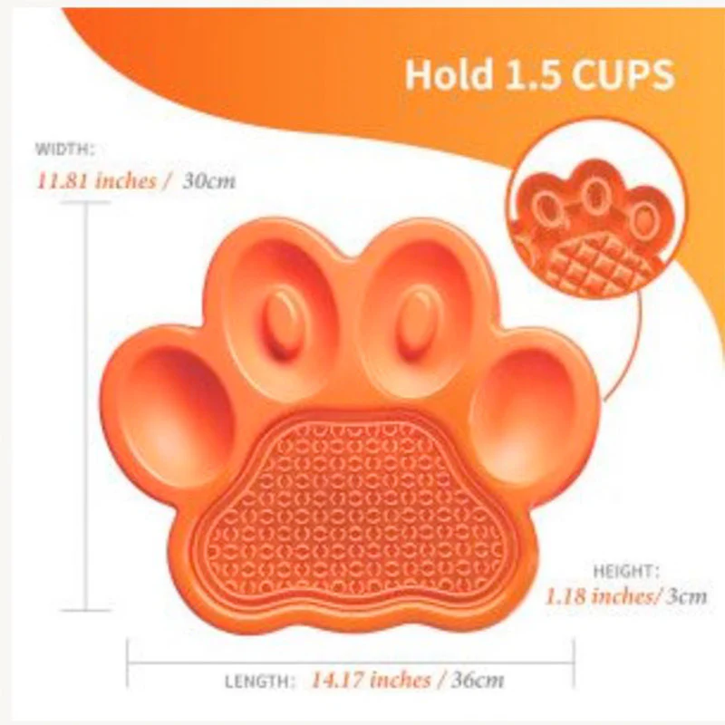 2-in-1 slow feeder & slikkemåtte easy orange - Image 2