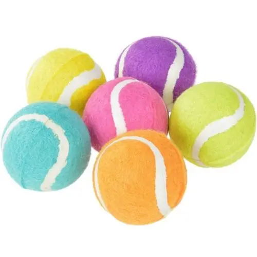Tennisbold 6 stk ass. farver Ø 6 cm